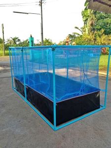 กระชังบก2x1ยกขอบ38/50ซม.พื้นหนา0.30มม.มุ้งสูง90ซม. #ไม่รวมโครง