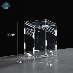 XUNYU3 Acrylic Transparent Reptile Breeding Box Terrarium Habitat Insect Spider Lizard Scorpion Feeding Cage Arboreal Enclosure Case