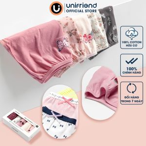 Set quần chip đùi vải cotton spandex mềm mại và an toàn cho da cho bé gái Unifriend Hàn Quốc Size 10-60kg