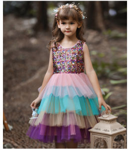 Girls Multicolor Mesh Sequins Princess Birthday Dress Cake Skirt Childrens Sleeveless Tulle Layered Tutu Dresses: A Complete Guide