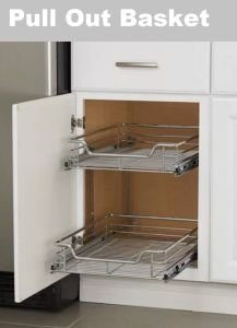 Kitchen Cabinet Pull Out Basket with Soft Closing Slide