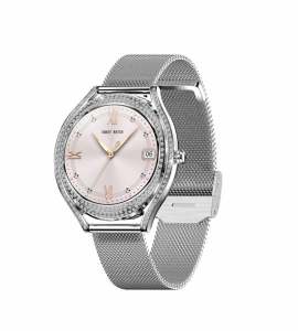 NORTH EDGE AMOLED Screen Womens Fashion Smart Watch Elegant and Noble Style Rose Gold Color Small Broken Diamond Decoration Blingbling Replaceable Dial Blood Oxygen Monitoring Womens Health Reminder V66