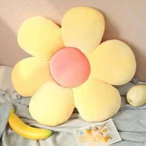 Stuffed Six Petal Flower Cushion Girly Room Decor Sunflower Pillow Bay Window Pink Flower Setting Bedroom Seat Pillow