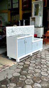 Meja Wastafel Meja Dapur Kitchen Set Bawah Kayu Blokteak Duco/trinityjayafurniture
