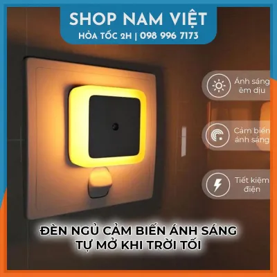 Đèn Ngủ Cảm Biến Ánh Sáng Tự Bật Ban Đêm Ánh Sáng Dịu Tiết Kiệm Điện