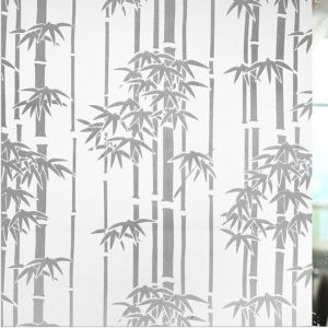 Giấy dán kính mờ cửa sổ phòng ngủ decal dán kính hoa văn trúc trắng đẹp giá rẻ 1 MÉT