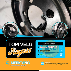 TOPI VELG DYNA/RAGASA/DUTRO LUBANG 5 TEBAL 14MM LUBANG ANGIN MERCY(BULAT)