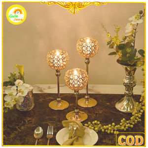 Berkilau di Elegan Meja Anda: Crystal Candle Holder / Table Party Decoration / Tempat Lilin Kristal Blink / Home Decoration