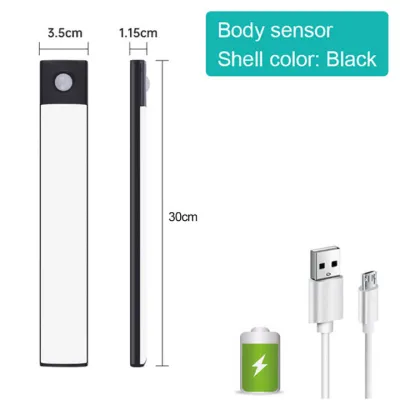 Vimite Type-C Rechargeable Wireless Motion Sensor Night Light 3 Color USB LED Cabinet Light Magnetic Kitchen Closet Wardrobe Lamp for Indoor Lighting Bedroom Bedside Lamp