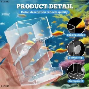 [COD] FUSHI0 Cá trung chuyển cho 2025 hồ cá mới bể cá khay món ăn với cốc hút Acrylic cá ăn ống cá thực phẩm chủ