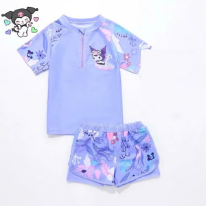 BK68 Đồ bơi bé gái 2 mảnh áo cộc quần đùi 2 lớp họa tiết Rumi size 18-45kg