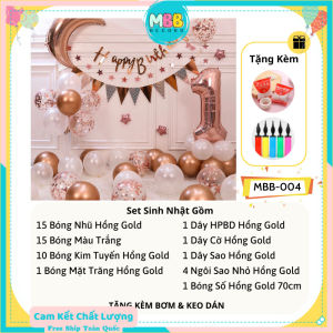 TẶNG BƠM BĂNG KEO - Set trang trí sinh nhật Combo trang trí sinh nhật thôi nôi trang trí tiệc thôi nôi sinh nhật đơn giản tại nhà