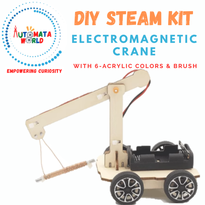 Automata World Electromagnetic Crane DIY Kit, STEAM DIY Kit, Children ...