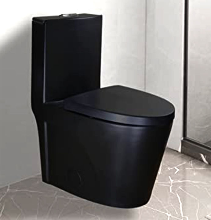 Matte Black Toilet / Modern Design Black Toilet water saver Soft closed