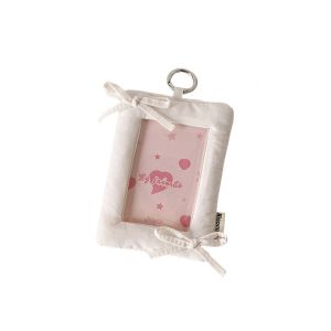 GK1AO Trang trí treo Giá đỡ thẻ ảnh Hàn Quốc có móc khóa Nơ Khung ảnh thẻ ảnh Hiển thị ảnh của người hâm mộ sao Thẻ ảnh thần tượng Bảo vệ thẻ idol Bạn bè sinh viên