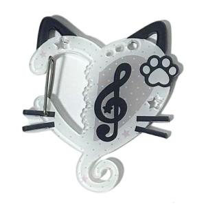 Colorful Acrylic Keychain with Cat Ears and Musical Notes Carabiner Key Holder Stylish Backpack Carabiner Decoration