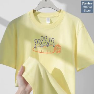 Áo thun nữ form vừa SUNTEE STFV212 phong cách basic in hình 112 vải cotton 250GSM cao cấp thoáng mát