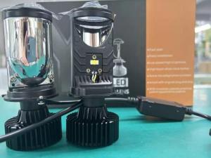 2PCS Lampu Led Mobil Dan Motor Y7D H4 Mini Projector Projie Daya Tinggi 60 Watt Dengan Kipas Lensa Cahaya Ganda Super Bright