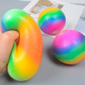 7CM Spongy Rainbow Ball Bead Stress Squeezable Hand Exercise Balls Relief Anti Stress Pop It Fidget Toy Simple Dimple Fidget Toy. 