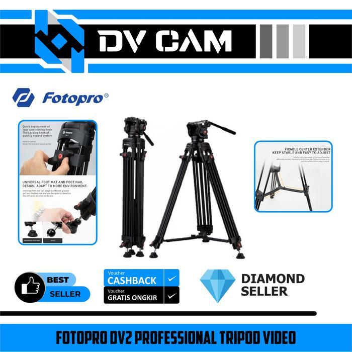 FOTOPRO DV FOTOPRO DV2 PROFESSIONAL TRIPOD VIDEO TEIRCHA SHOP