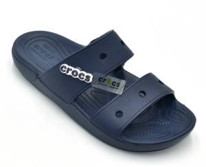 Dép quai ngang crocs chuẩn xịn chống hôi chân nhựa tế bào êm mềm đúc liền khối siêu bền đi mưa lội nước đi biển band classic 2 quai ngang màu xanh Navy