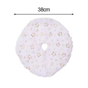 YESPERY 60cm Large Christmas Tree Skirt White Plush Snowflakes Trees Skirts Base Cover New Year Home Christmas Decoration