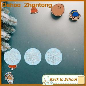 Behoo 500 Sheets roll Transparent Snowflakes Stickers Christmas Tags Stickers For Kids Gift Baking Package Envelope Decor Stationery