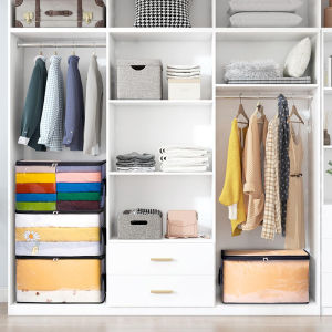 Ginca Clear Clothes Storage Bags 60L Plastic Blanket Storage Bags Vinyl Foldable Moving Bags With Zipper Closet Organizers