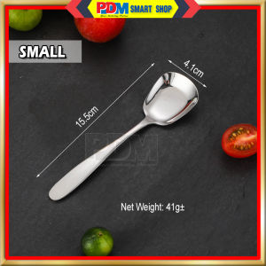 PDM Premium 304 Stainless Steel Square Head Spoon Flat Bottom Spoon Dessert Spoon 3 pieces set 方头平底勺