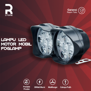 Lampu Sorot Utama Motor Mobil LED Spotlight 18 LED - U9