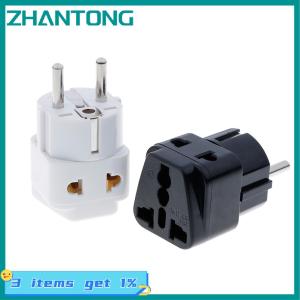 ZHANTONG 1 to 2 Splitter Germany France 5mm plug to universal UK US EU AU 2 3 pin socket