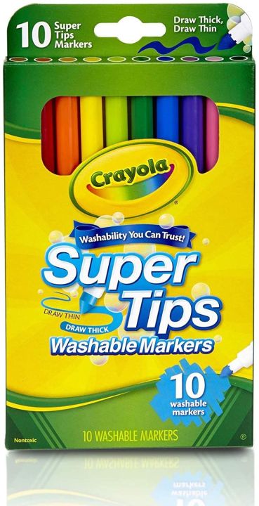 CRAYOLA Super Tips Washable Markers 10 Colors SuperTips Lazada