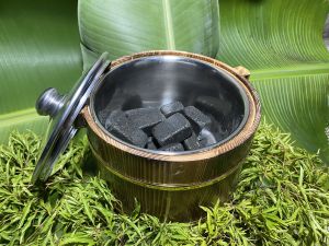 nồi xông hơi nồi sola niêu gang nồi gỗ vung kính dành cho món xông hơi
