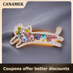 【 CANAMEK 】 Fashion Cute Luxury Animal Cat Brooch For Women Clothing Coat Accessries Gifts