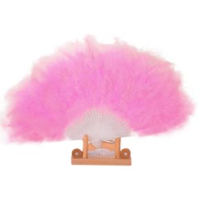 HUNIU 6 Colors Bride Feather Fan Chinese Style Handheld Folding Fan Elegant Soft Hand Fan for Girls