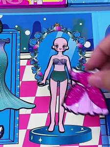 18cm large mermaid magnetic quiet book girl magnetic sticker no cutting princess dressing magnetic childrens toy