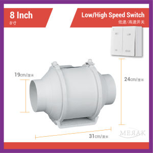 COOL POWER 4/6/8/10/12" Diagonal flow Ventilation Duct Exhaust Fan Bedroom Living Room Toilet Kitchen Kipas Ekzos 管道抽风机