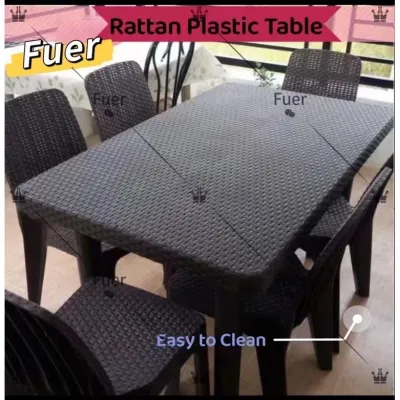 RATTAN TABLE 24x 38 / 30 x 48 (TABLE ONLY) DINING TABLE REMOVABLE EASY TO CLEAN