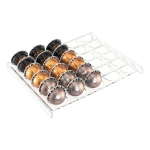 Premium Acrylic Coffee Capsules Display Tray Easy Wipe Surfaces And Secure Base For Efficient Kitchen Management