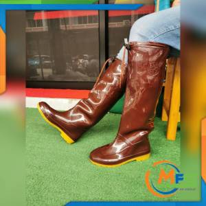 รองเท้าบูทผูกเชือก บูทยาวพื้นยางดิบ เกรดดี ผลิตในไทย รองเท้าบูทกันน้ำ BL รุ่น 8200 บูทชาวนา ผูกเชือก รองเท้าบูทยาง รองเท้าบูทยาว ความสูง 18 นิ้ว - MFS