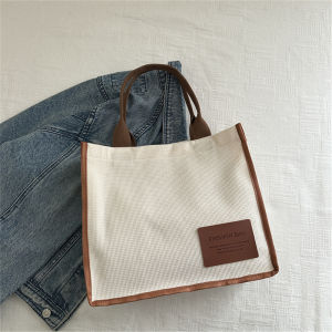 ZEFAN 2025 ฤดูร้อนใหม่สไตล์เกาหลีวรรณกรรมความจุขนาดใหญ่ชั้นถุงมือไหล่กระเป๋าส่งข้อความกระเป๋าสตรีผ้าใบง่ายๆ