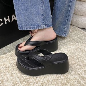 [Free Shipping] New WomenS Summer Flip-Flops For Outdoor Wear Eva Thick-Soled Versatile Sandals WomenS Wedge-Heeled Height-Increasing Beach Shoes