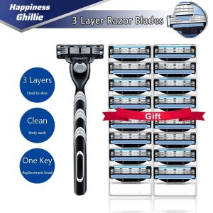 Mens manual shaver/Applies to mach 3 /3-layer blade/4 blade packs