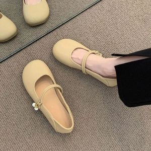 Free Shipping WomenS Two-Way Slip-On Shoes 2026 Autumn New Collection Soft-Soled Soft Leather Non-Slip Fashionable Pearl-Embellished Flats