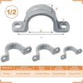 (ZIKF) PVC Pipe with Double Hole Plastic Conduit with Pipe Clamp Conduit Clamp U PVC Clip 2 Hole (50 Pieces). 