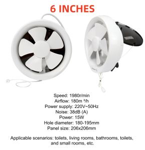 Goldstar 6/8 inch exhaust fan household round pull rope toilet glass bathroom bathroom quiet exhaust ventilation