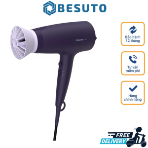Máy Sấy Tóc PHILIPS SERIES 3000 BHD340/10 Máy Sấy Tạo Kiểu Tóc Màu Tím Kiểu Dáng Sang Trọng Công Suất Mạnh Mẽ 2100W Hệ Thống Ion Mạnh Mẽ 6 Chế Độ Sấy Chế Độ Sấy Mát Nhập Đức Bảo Hành 12 Tháng