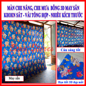 Rèm che nắng ngoài trời BENU STORE vải tổng hợp hoa văn 3D siêu mới đẹp chắc chắn móc sắt bền bỉ nhiều kích thước