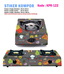 Stiker Kompor 1 Tungku atau 2 Tungku Motif Cooking