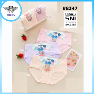 NIBIRU Celana Dalam Anak Perempuan Segitiga 3-10 Thn  Katun Premium 8347 (2Pcs) Murah Harga Grosir